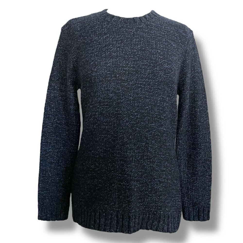 Guide Series Womens Sweater Sz Medium Charcoal Gray Wool Blend Marled Knit